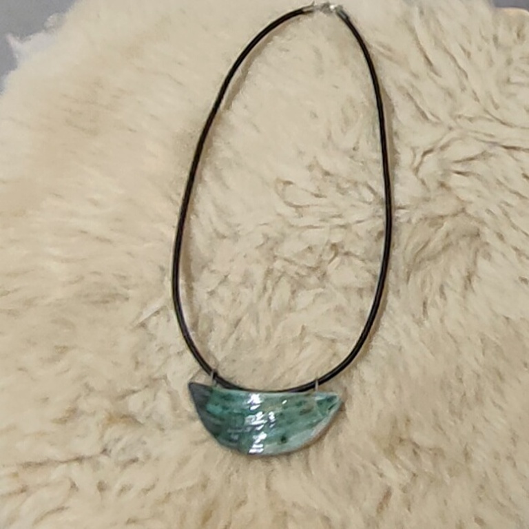 Fotka keramický náhrdelník  tyrkisovově zelený