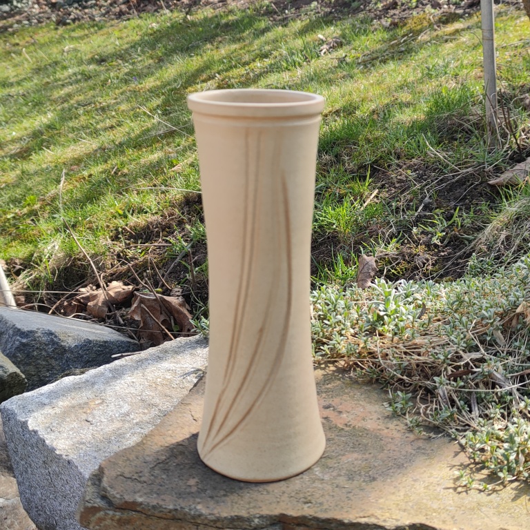 Fotka váza úzká s dekotem- okr
