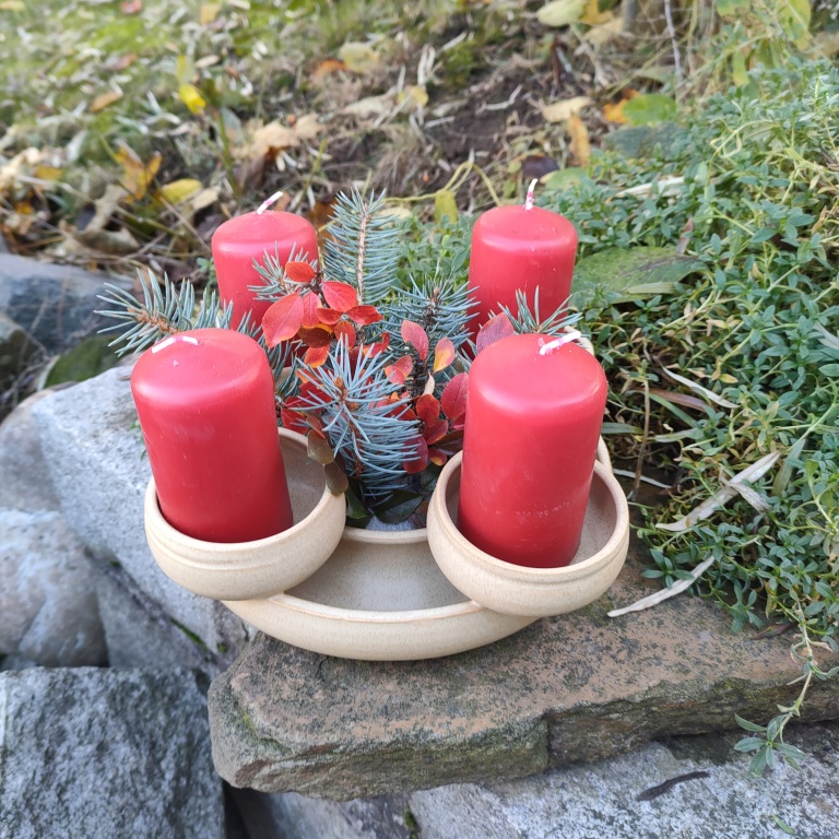 Fotka adventní svícen  okr miska