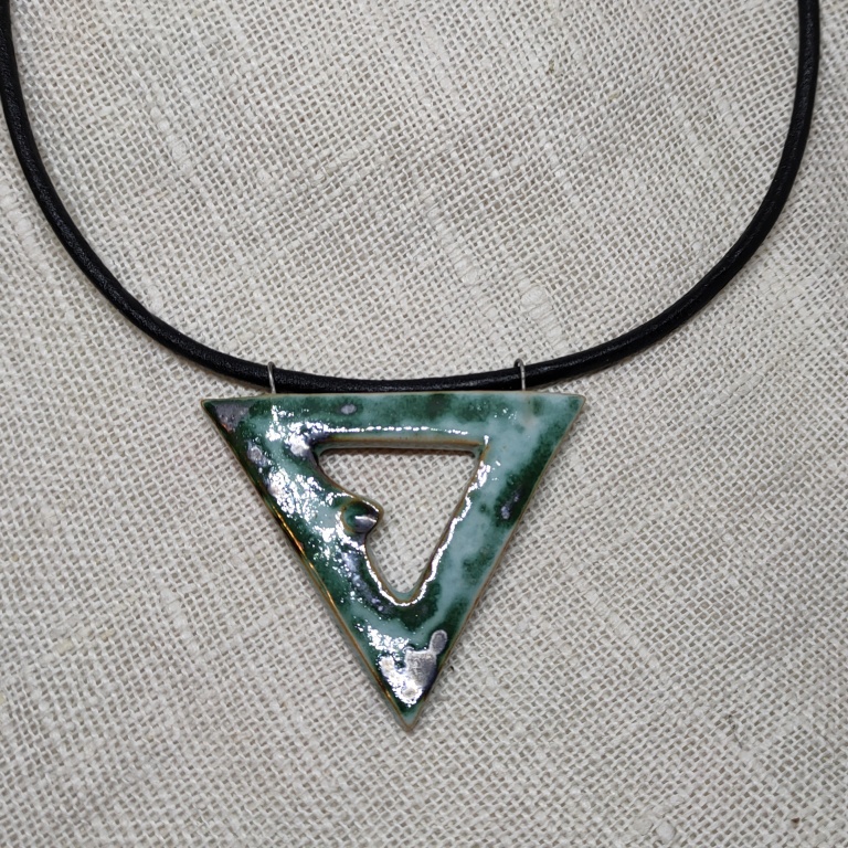 Fotka keramický náhrdelník  tyrkisovově zelený
